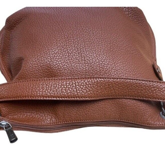 Co lab Pebbled Vegan Leather Shoulder Bag Brown Boho Fall Casual Trendy Hobo EUC - Picture 11 of 16